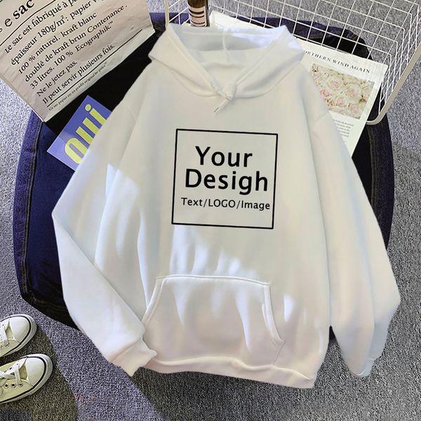 DIY Hoodie Nach Maß Lustige Brief Bild Text Drucken Sweatshirts Unisex Grafik Streetwear Männer Frauen Pullover Langarm 220722