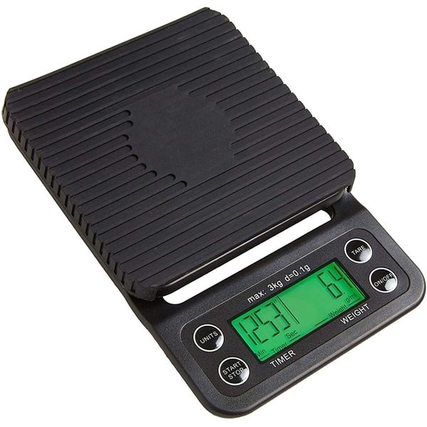 Escala digital de café com timer com alta precisão Cozinha escala de alimentos com função TARE 6.6lb3kg Max Load 0,1g Sensor de precisão 20121111111