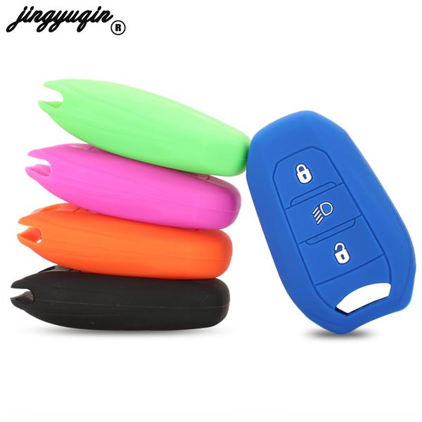 

jingyuqin 3 buttons for citroen c3 dispatch crew cab peugeot 3008 5008 ds7 crossback silicone remote car key case cover