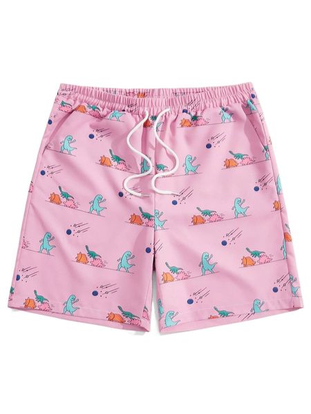

romwe guys dinosaur print shorts q926#, White;black
