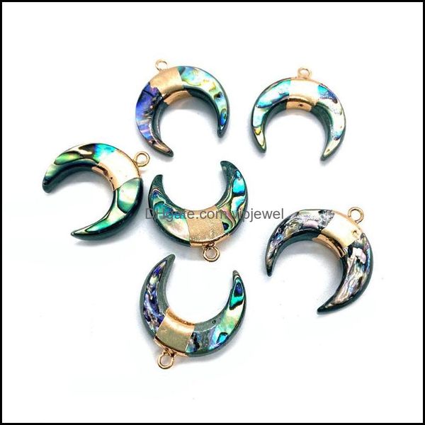 Charms Jewels Conclusões Componentes Colar de casca de abalone pingente de lua em forma de bracelete diy requintadamente fez damas adequadas para festscha