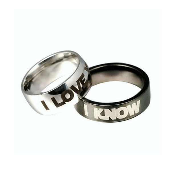 

wedding rings fashion love titanium steel i you know ring stainless jewelry for women accesories couple love's gift, Slivery;golden