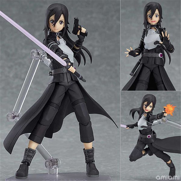 

huiya01 anime sword art online kirigaya kazuto figma 248 kirito pvc action figure collectible model kids toys doll 15cm q0621