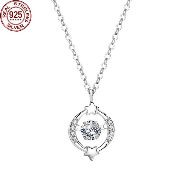 

new beating heart necklace women's s 925 sterling silver fashion versatile zircon studded star smart collarbone chain jewelry women
