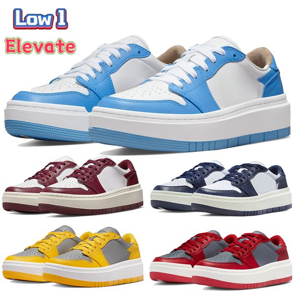 

designer 1 low elevate platform casual shoes university blue se bred wolf grey team red varsity maize midnight navy onyx men