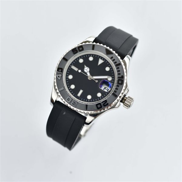 

watch box mens watches 40mm automatic stainless steel blue black ceramic sapphire wristwatches mechanical watch super luminous montre de lux, Slivery;brown