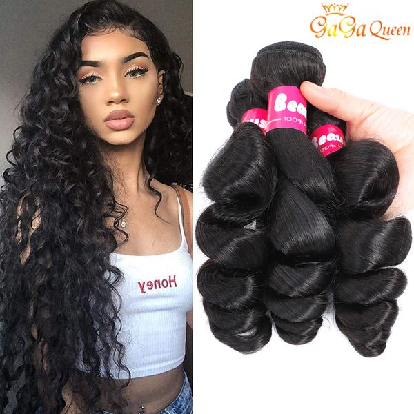 

unprocessed malaysian virgin hair loose wave 3 bundles malaysian human hair weave bundles nature black