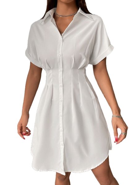 

plicated detail batwing sleeve shirt dress x6mj#, Black;gray