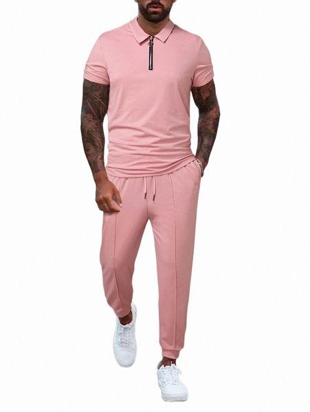 

men solid tee & sweatpants set 96io#, Gray