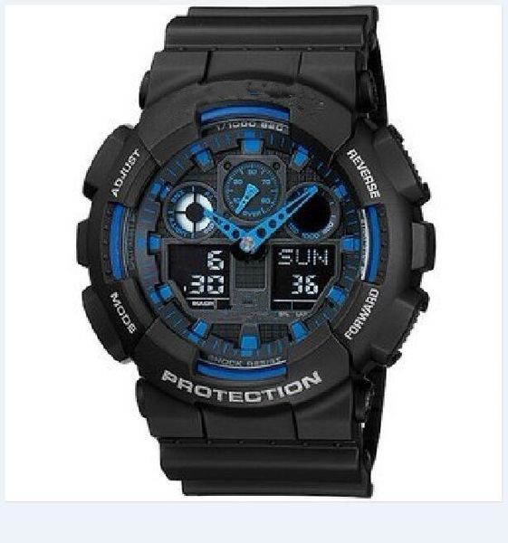 

children watches designer frogman solar tide moon outdoor army clock men's sports watch military all functions wr2643, Blue