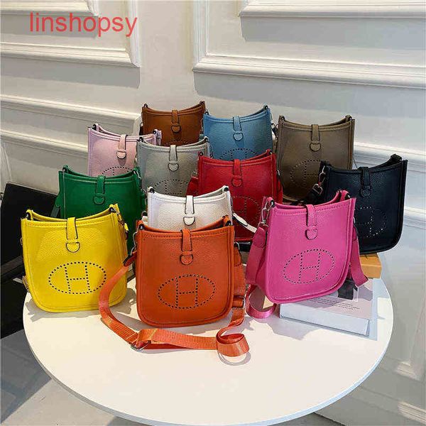 

designer herme bags summer new h family small leather evelyn bag mini fashion personality single sh