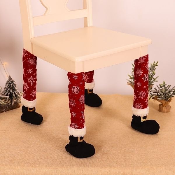 Frohe Weihnachten Ornamente Decoraion für Home Weihnachten Abendessen Tisch Bein Stuhl Fuß Abdeckung Frohes Jahr Home Decor Navidad Geschenk 201027