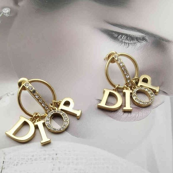 

2022 factory wholesale new tassel light luxury high sense of minority simple earrings women's dijia yzte, Golden