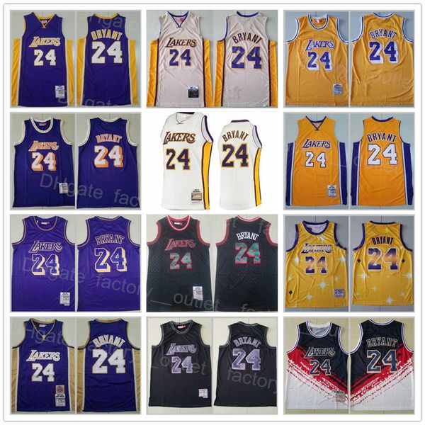 

retro basketball vintage bryant mitchell and ness jersey breathable all stitched black red white yellow purple beige blue team color for spo