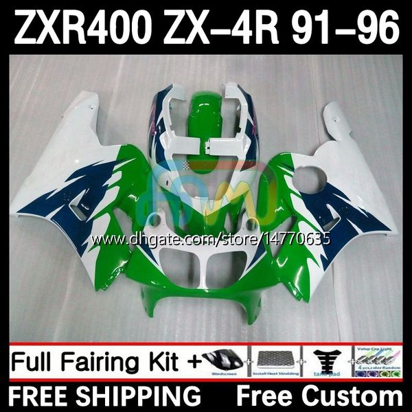 Набор для общеизвездного набора для Kawasaki ninja zx4r 400cc zxr-400 1991 1992 1993 94 95 96 Body 12dh.92 ZXR 400 CC ZX-4R ZX 4R Cowling ZXR400 91 92 93 1994 1995 1996 Телообразные изделия белый циан