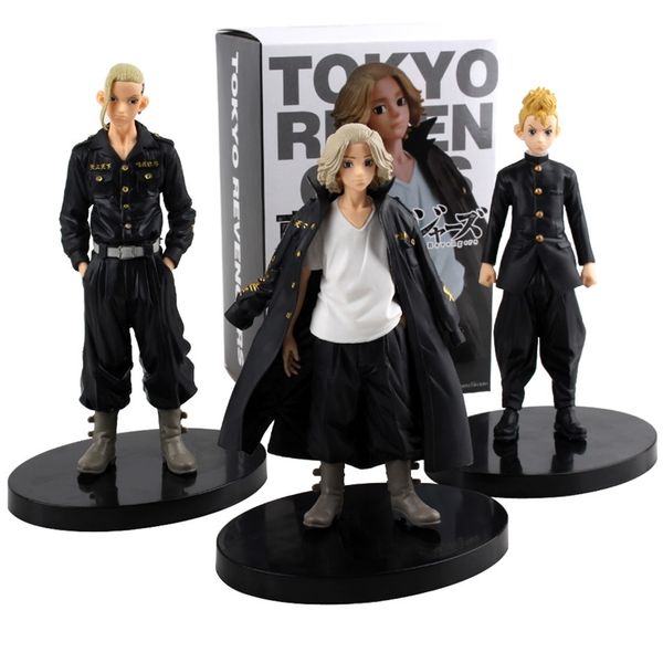

ready stock anime tokyo revengers action figure manjiro sano chifuyu mats takemichi hanagaki figurine manga 220704