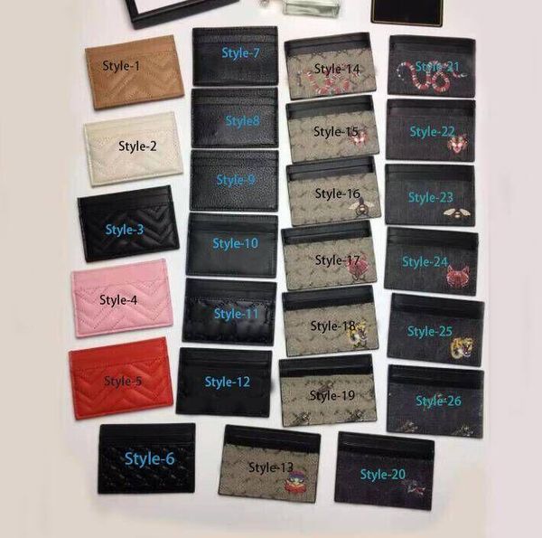 Мужские дизайнерские бумажники-картхолдеры Классические женские держатели кредитных карт Воловья кожа Ультратонкий кошелек Мужские короткие кошельки с коробкой