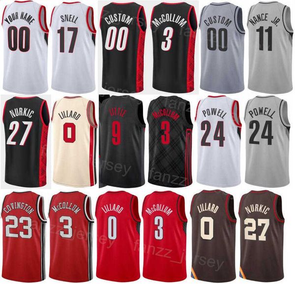 

draft pick screen print basketball gabriele procida jersey jerami grant shaedon sharpe damian lillard 0 jusuf nurkic 27 anfernee simons 1 na, Black;red