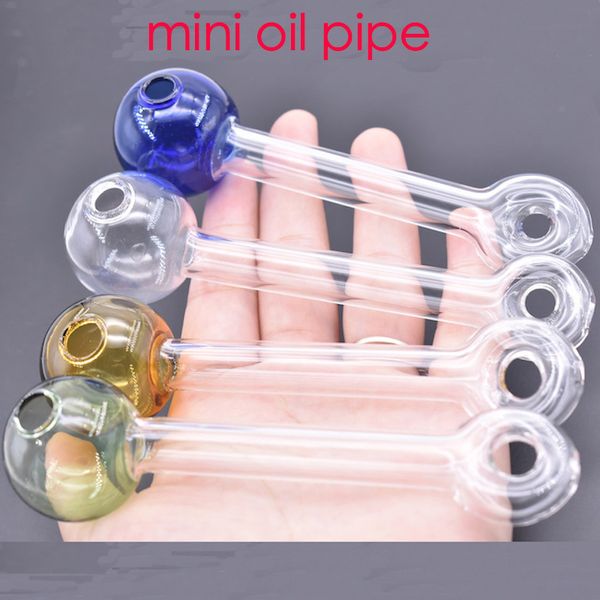 Whosale Colar Pyrex Glass Glass Burner Pipe Colorido 12cm de Alta Qualidade Grandes Tubos Tubos Dicas para Prega Para Fumar