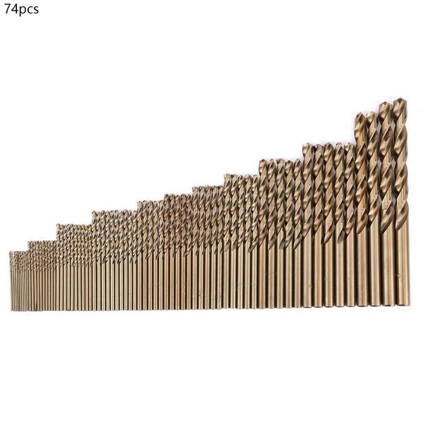 

74pc m35 cobalt drill bit set hssco twist drills bit combination tools 1.0-8.0mm
