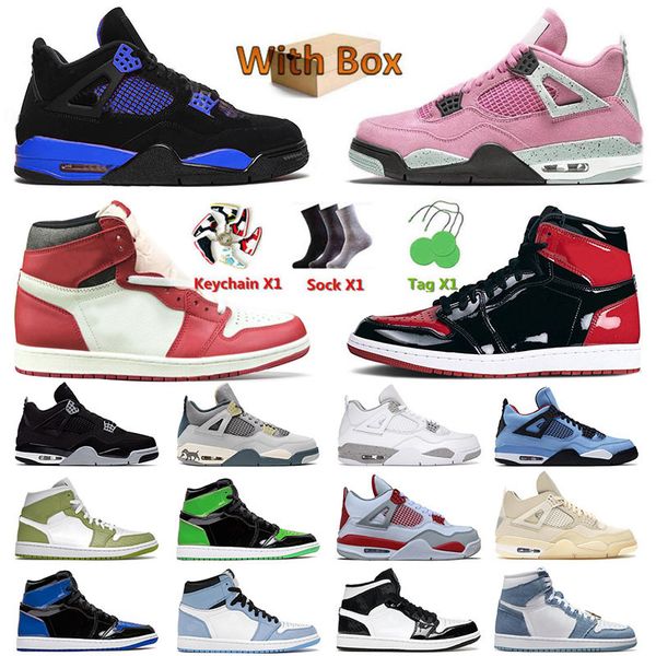 

designer jumpman 1 4 mens womens basketball shoes blue thunder 4s iv sb bred chicago reimagined high denim 1s panda mid dutch green sneakers