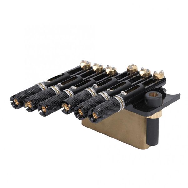 Black 6 Strings sem cabeça Guitar Bridge Brass Base sem cabeça Trill Guitar Bridge Set