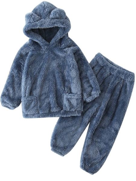 

toddler girls teddy 3d ear hoodie & pants she, White
