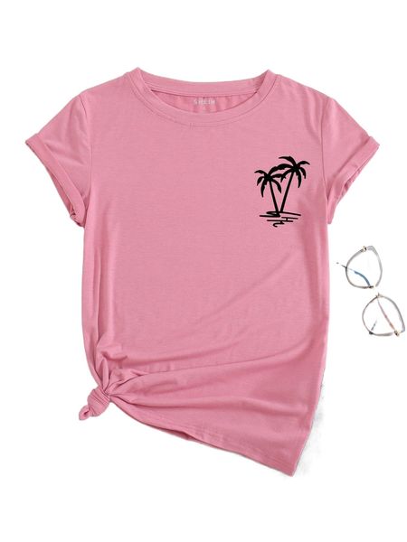 

palm tree print tee g2ad#, White