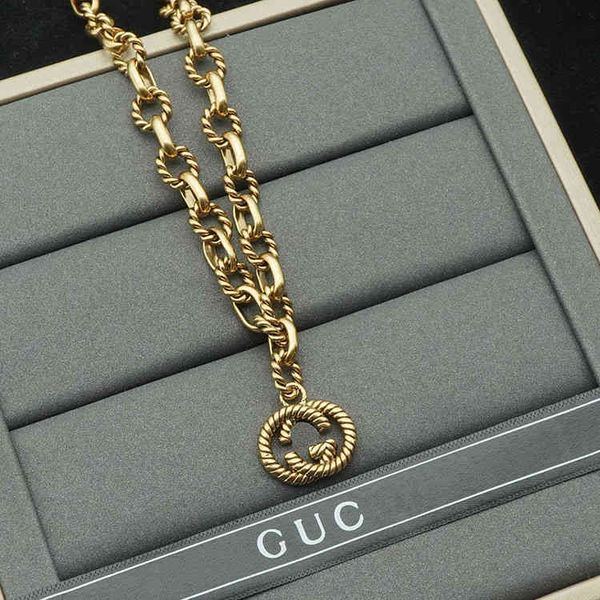 

2022 factory wholesale new ancient new interlocking necklace high necklace, Silver