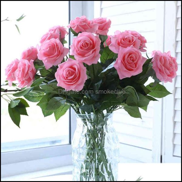 5 Pz 45 Cm Bouquet Di Fiori Artificiali Beautif Rose Di Seta Decorazioni Per La Tavola Di Nozze Disporre Piante Finte Regalo Di San Valentino Consegna Di Goccia 20