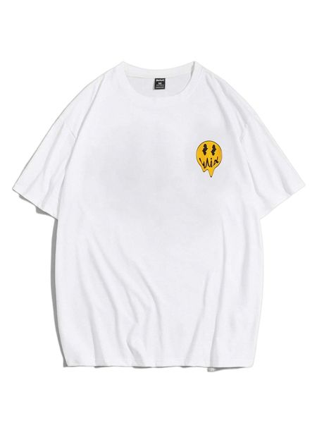 

men cartoon graphic round neck tee q45u#, White;black