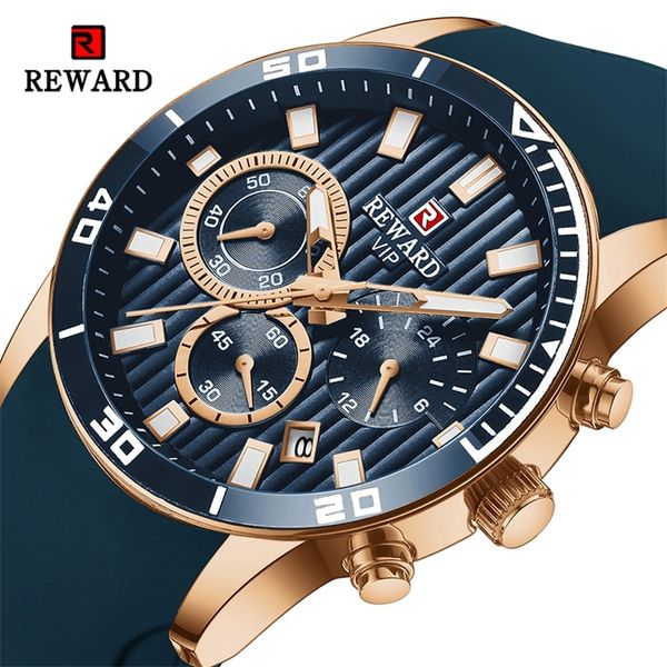 

reward men wristwatch fashion luxury waterproof sport satch quartz watches business wrist watch for man silicone strap 220407, Slivery;brown