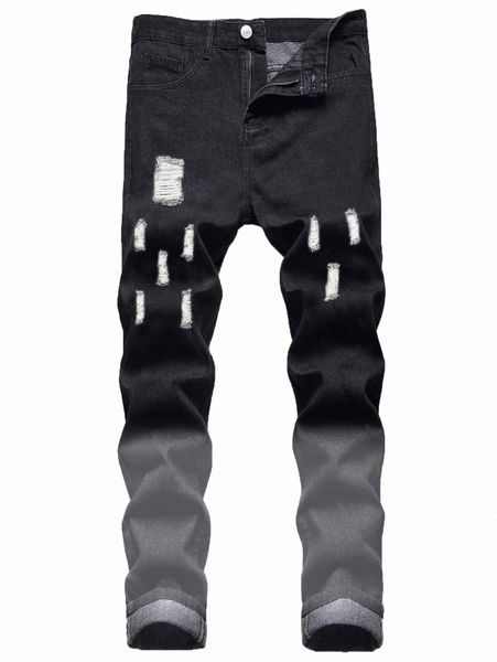 

romwe guys ripped jeans r7pq#, Blue