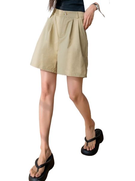 

dazy zip fly wide leg shorts u9nf#, White;black