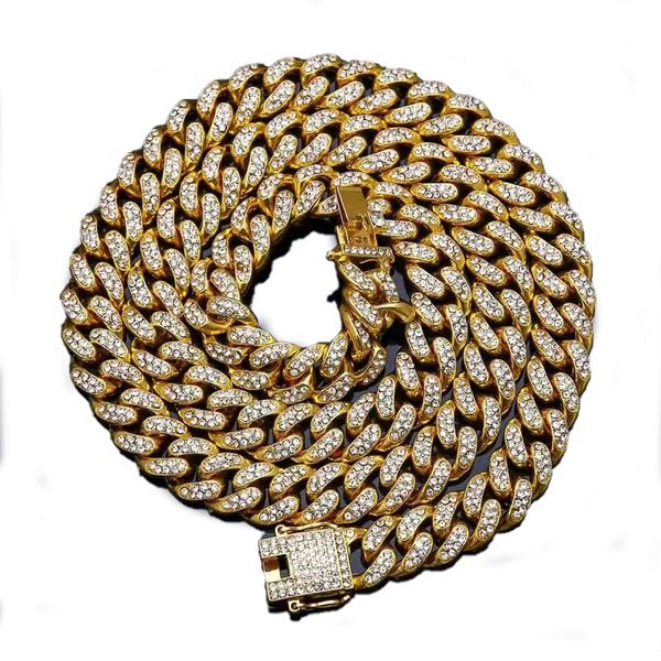 Designer de alta qualidade colares moda homem diamante cadeia de gelo hip hop jóia colar pulseira ouro e prata Chain cubana