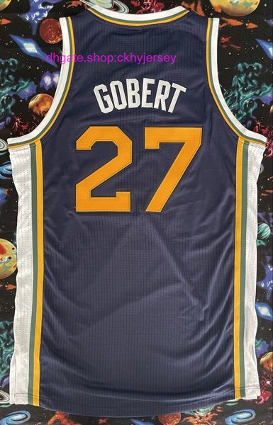 

custom authentic stitched rudy gobert basketball jersey mens kids throwback jerseys, Black