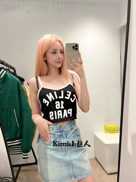 

women's tanks & camis designer c home 22 spring and summer new no. 16 alphanumeric pasted cloth suspender vest, with a inside outside h, White