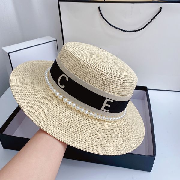Rétro plage chapeaux de paille femme été Vintage extérieur Protection solaire casquette couleur unie respirant casquettes Bandage large bord chapeaux