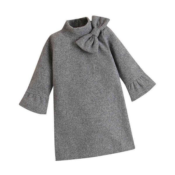 

casual solid color kids dresses for girls spring & autumn children clothing girls dress cotton girls clothes 2-6 years l220715, Red;yellow