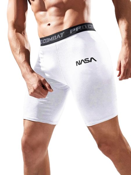 

men breathable quick-drying letter graphic sports tights y3ic#, Black