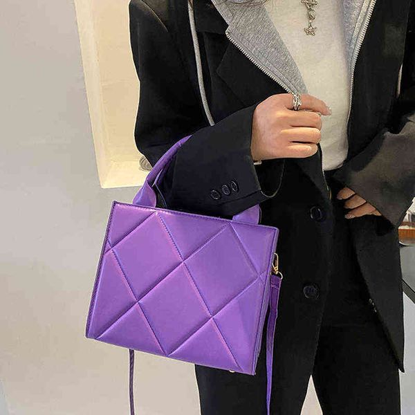 

hbp shopping bag 2022 new spring women shoulder bag trendy plaid pu leather crossbody fashion ladie handbag brand designer handle 220723