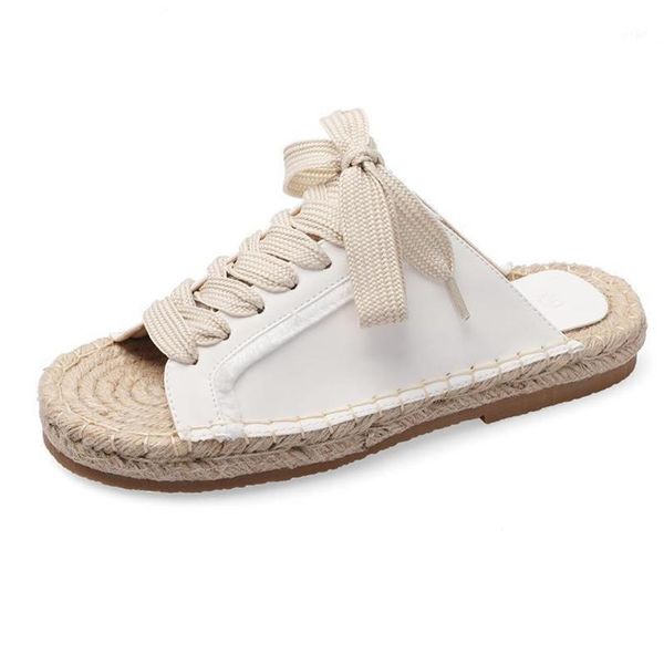 

slippers thick bottom female straw sandals summer fashion women lazy shose slip-on shoes ladies flats fisherman size 35-40 zta0, Black