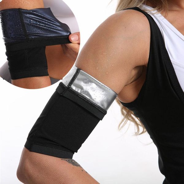 

1pair women arm shaper slimming trimmer shapers control shapewear exercise fitness sleeve slimmer weight loss tools, Black;white