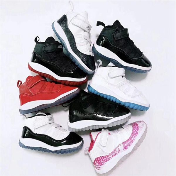 

space jam xi 11 toddler shoes pink snakeskin black bred gym red kids basketball sneaker concord new born 72-10 infant 11s shoes wi304r