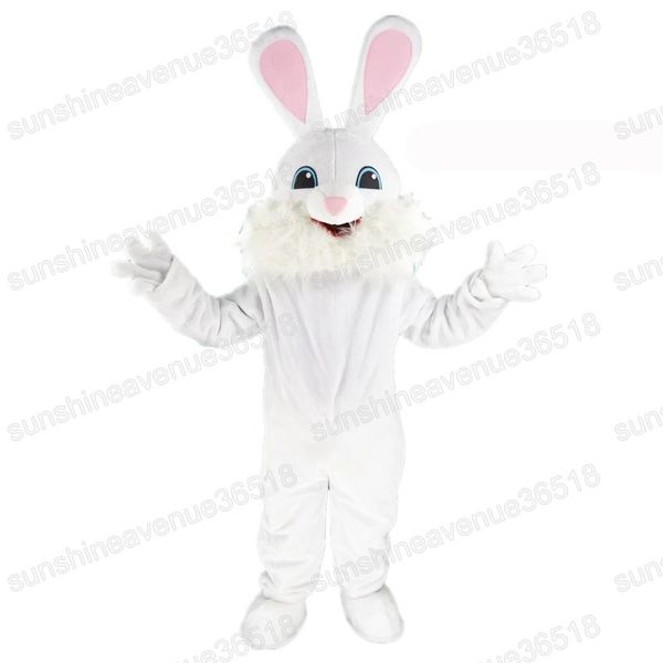 

easter white rabbit mascot costume cartoon theme character carnival festival fancy dress christmas adults size party outfit suit, Red;yellow