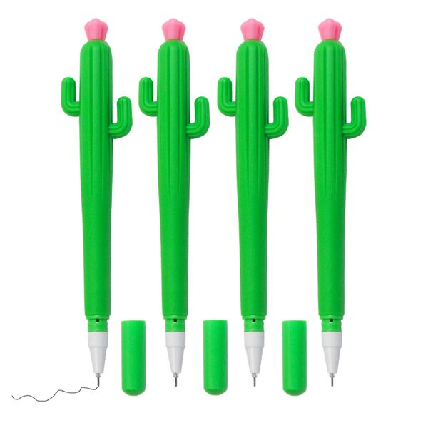 Silicone del cactus del fumetto della penna dell'inchiostro gel sveglio con il regalo di promozione delle vendite della cancelleria LOGO personalizzato