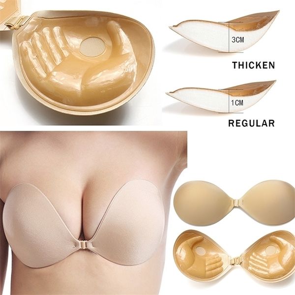 

strapless backless bra super push up invisible non slip plus size self adhesive bra silicone bh 220627, Red;black