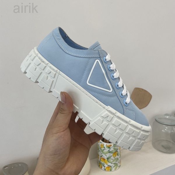 

double wheel nylon gabardine chunky sneakers women casual shoes womens white blue desert beige platform sneaker inspired by motocross tires, Black