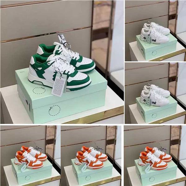 

2022 luxury designers men's designer shoes ooo casual white leather retro sneakers ow 80s ladies 35-45, Black