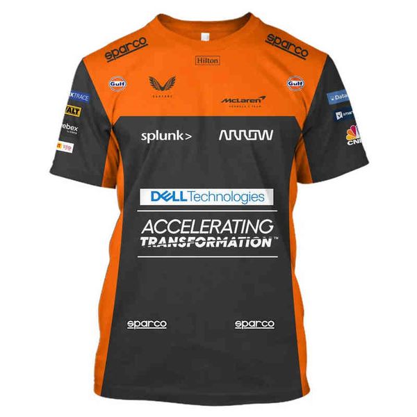 

mclaren tee 2022 team t-shirt jersey f1 shirt formula one team uniform moto motorcycle mountain bike quick dry riding jersey men's wome, White;black
